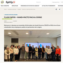 Copie d'écran d'une actualité PACA sur le site du FIPHFP